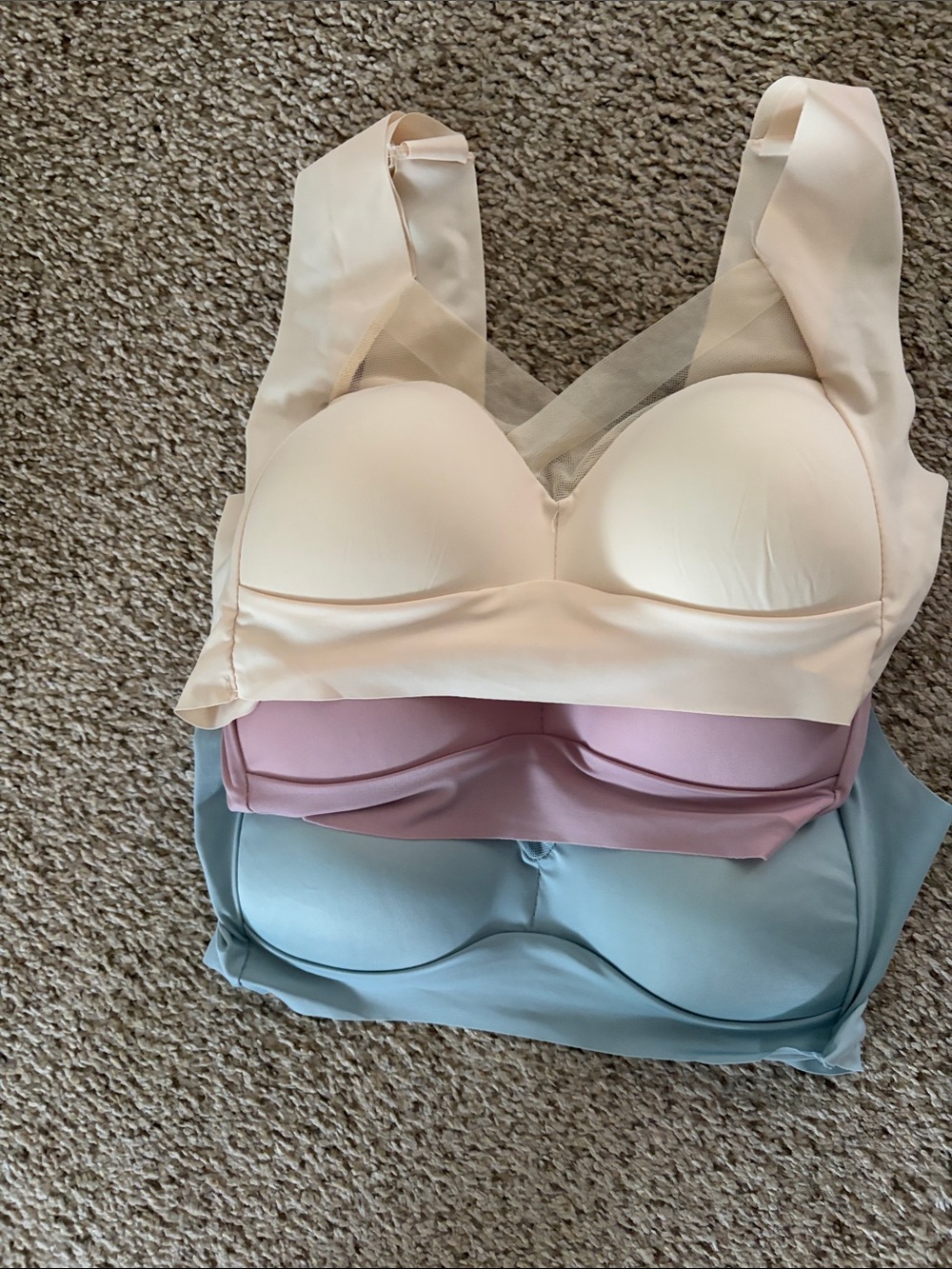 Everyday Padded Bralette - Cream, Pink & Blue